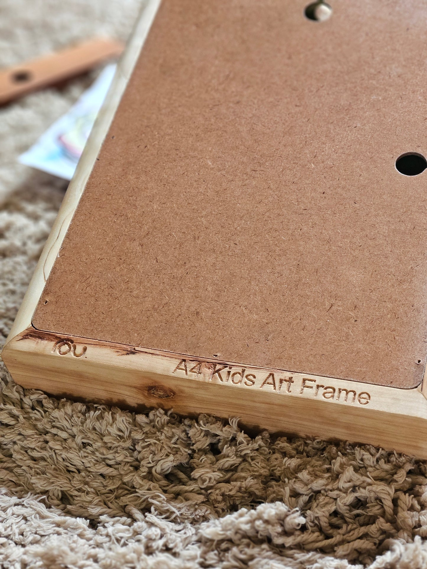 Kids Artwork Frame with Monthly Cards – Top-Opening Wooden Children’s Art Display (A4 / 8.5×11)