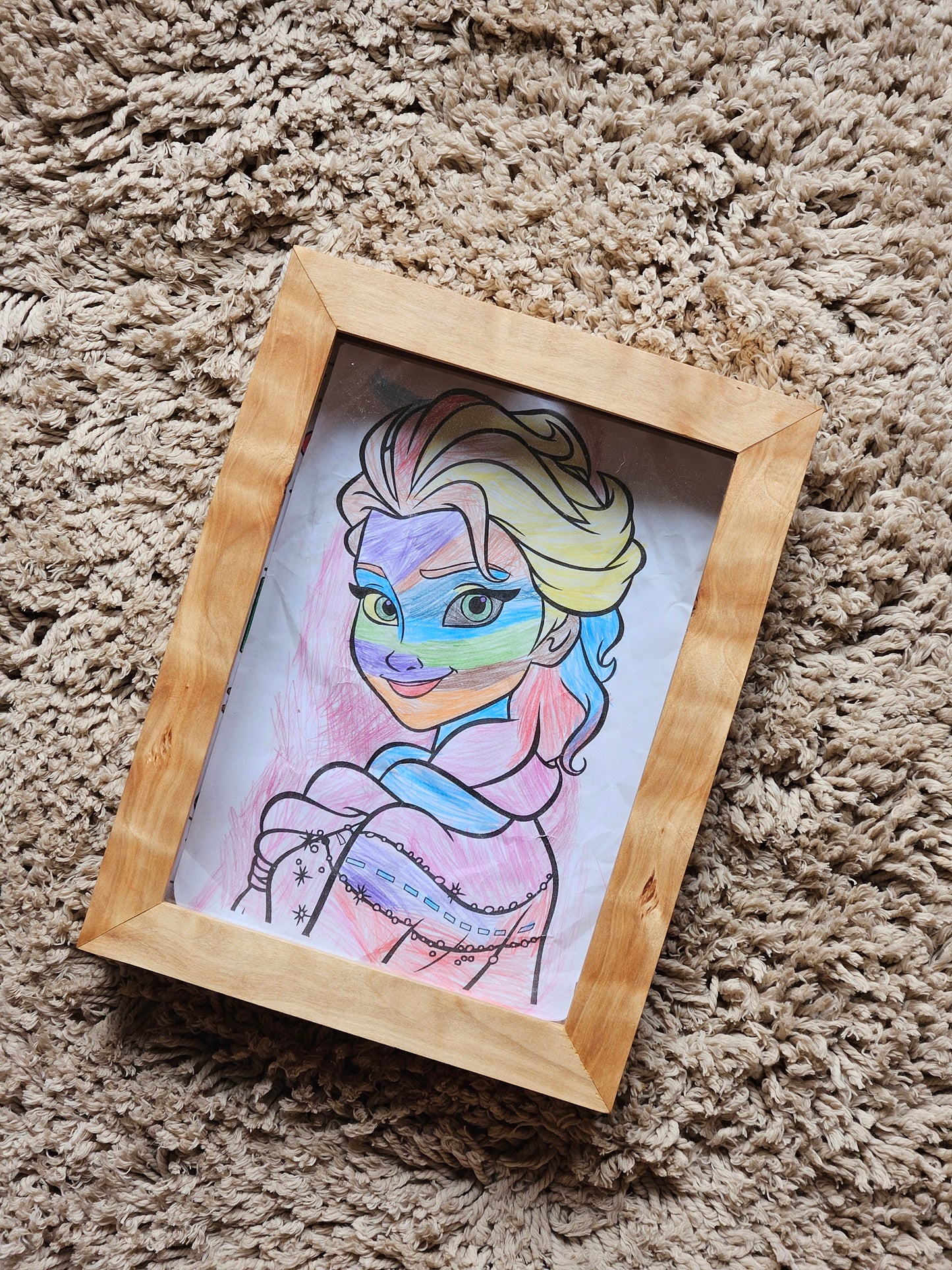 Kids Artwork Frame with Monthly Cards – Top-Opening Wooden Children’s Art Display (A4 / 8.5×11)